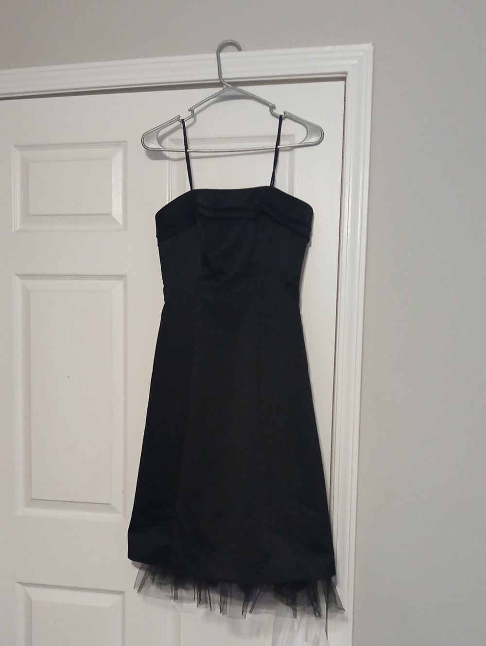 Black Spaghetti-Strap A-Line Dress